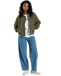 The Santa Cruz Womens Pilot Bomber Jacket in Olive