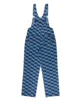 The Santa Cruz Womens Classic Label Dungarees in Blue Wave Check