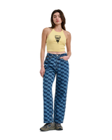 The Santa Cruz Womens Classic Baggy Jeans in Blue Wave Check