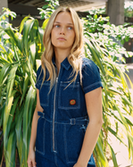 Line Up Utility Playsuit in Dark Denim