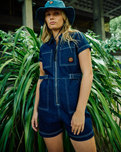 Line Up Utility Playsuit in Dark Denim