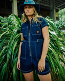 Line Up Utility Playsuit in Dark Denim