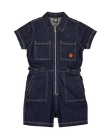 The Santa Cruz Womens Line Up Utility Playsuit in Dark Denim