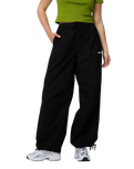 The Santa Cruz Womens Strip Parachute Trousers in Black