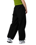 The Santa Cruz Womens Strip Parachute Trousers in Black