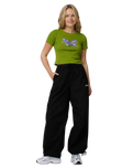 The Santa Cruz Womens Strip Parachute Trousers in Black