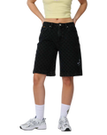 Split Sun Walkshorts in Black Wash Check