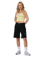Split Sun Walkshorts in Black Wash Check