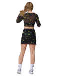 Strip Digi Mesh Mini Skirt in Starfish Repeat