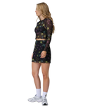 Strip Digi Mesh Mini Skirt in Starfish Repeat