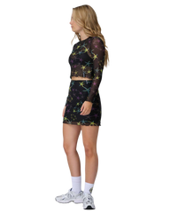 Strip Digi Mesh Mini Skirt in Starfish Repeat