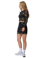 Strip Digi Mesh Mini Skirt in Starfish Repeat