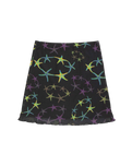 Strip Digi Mesh Mini Skirt in Starfish Repeat