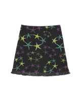 Strip Digi Mesh Mini Skirt in Starfish Repeat