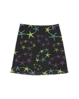 Strip Digi Mesh Mini Skirt in Starfish Repeat
