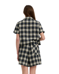 The Santa Cruz Womens Classic Check Crop Shirt in Navy & Green