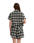 The Santa Cruz Womens Classic Check Crop Shirt in Navy & Green