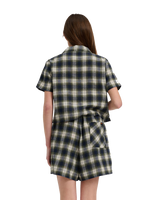 The Santa Cruz Womens Classic Check Crop Shirt in Navy & Green