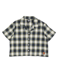 The Santa Cruz Womens Classic Check Crop Shirt in Navy & Green