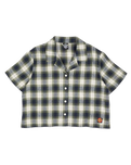 The Santa Cruz Womens Classic Check Crop Shirt in Navy & Green
