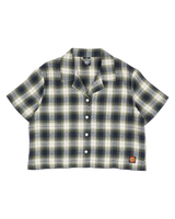 The Santa Cruz Womens Classic Check Crop Shirt in Navy & Green