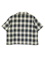 The Santa Cruz Womens Classic Check Crop Shirt in Navy & Green