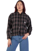 The Santa Cruz Womens Dual Shirt in Black & Brown Check