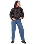 The Santa Cruz Womens Dual Shirt in Black & Brown Check