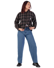 The Santa Cruz Womens Dual Shirt in Black & Brown Check