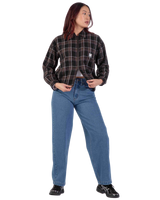 The Santa Cruz Womens Dual Shirt in Black & Brown Check