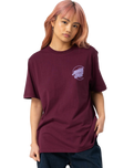 The Santa Cruz Womens Imprint Moon Dot T-Shirt in Dark Cherry