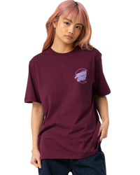 The Santa Cruz Womens Imprint Moon Dot T-Shirt in Dark Cherry