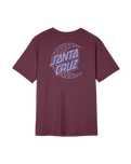The Santa Cruz Womens Imprint Moon Dot T-Shirt in Dark Cherry