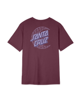 The Santa Cruz Womens Imprint Moon Dot T-Shirt in Dark Cherry