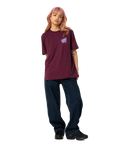 The Santa Cruz Womens Imprint Moon Dot T-Shirt in Dark Cherry