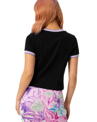 The Santa Cruz Womens Night Critter Mini T-Shirt in Black