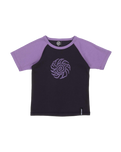 Helix Raglan T-Shirt in Black Wash & Purple Haze