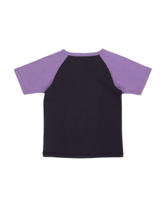 Helix Raglan T-Shirt in Black Wash & Purple Haze