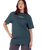 The Santa Cruz Womens Strip Embroidered T-Shirt in Deep Sea & Black Wash Stripe