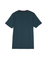 The Santa Cruz Womens Strip Embroidered T-Shirt in Deep Sea & Black Wash Stripe