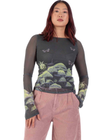 The Santa Cruz Womens Strip Boat Neck Top in Night Visions
