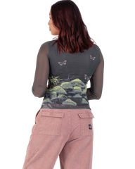 The Santa Cruz Womens Strip Boat Neck Top in Night Visions