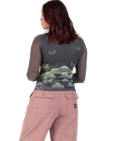 The Santa Cruz Womens Strip Boat Neck Top in Night Visions