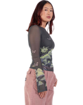 The Santa Cruz Womens Strip Boat Neck Top in Night Visions