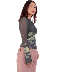 The Santa Cruz Womens Strip Boat Neck Top in Night Visions
