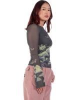 The Santa Cruz Womens Strip Boat Neck Top in Night Visions