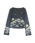 The Santa Cruz Womens Strip Boat Neck Top in Night Visions