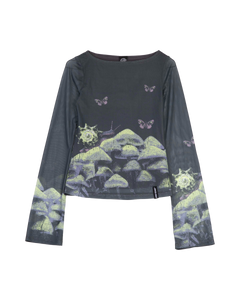 The Santa Cruz Womens Strip Boat Neck Top in Night Visions