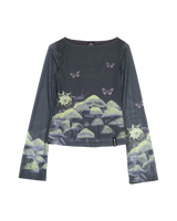 The Santa Cruz Womens Strip Boat Neck Top in Night Visions