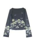 The Santa Cruz Womens Strip Boat Neck Top in Night Visions